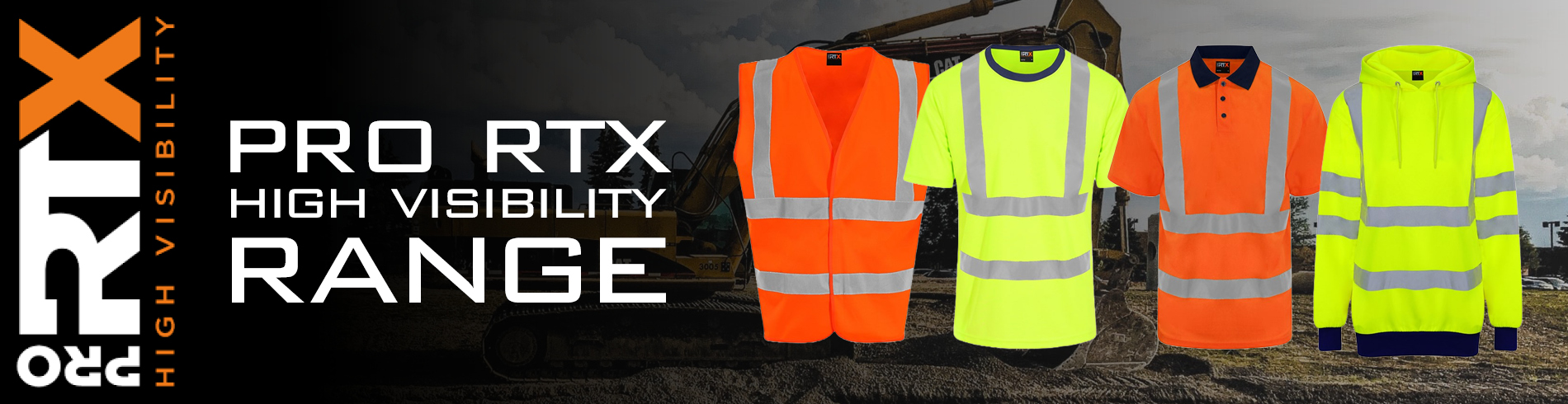 High visibility gear featuring professional RTX prints or embroidery for enhanced safety and style.