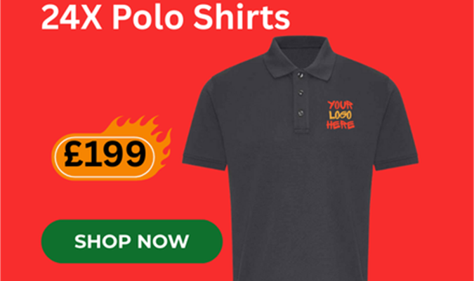 24X Poloshirts Embroidered/Printed 
