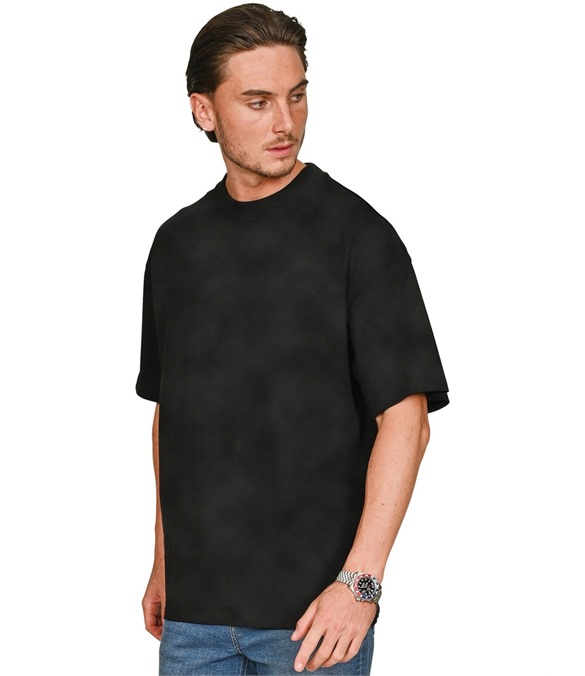 Casual Ringspun Combed 220 Acid Wash Oversize Extended Neck T