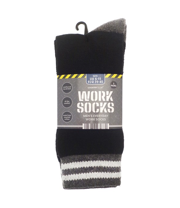 Men?s 3-pack work socks (recycled cotton)