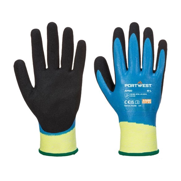 Cut D13 Nitrile Aqua Glove