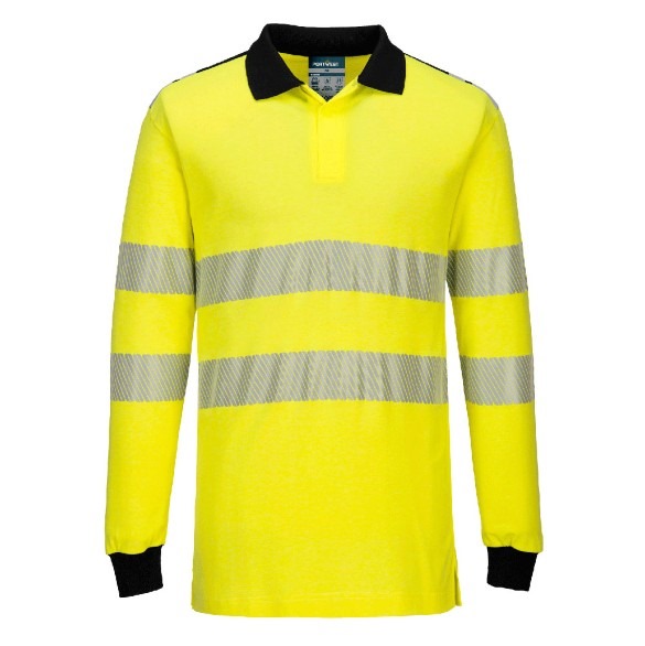 PW3 Modaflame Knit Hi-Vis FR Long Sleeve Polo Shirt