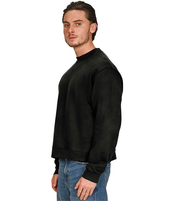 Casual Premium Combed 330 Acid Wash Boxy Oversized Extended Neck Sweatshirt