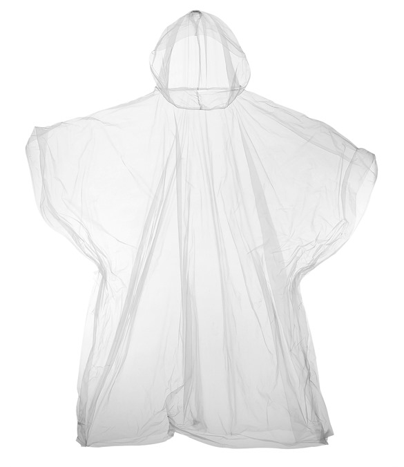 Kids emergency hooded plastic poncho