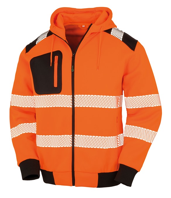 Recycled robust zipped safety hoodie