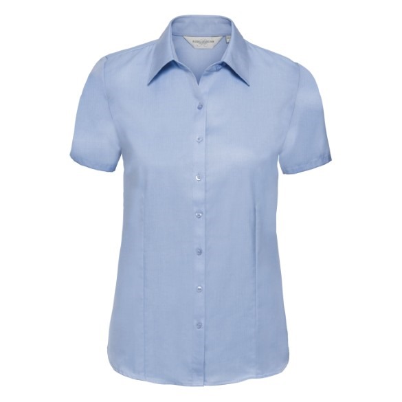 Women&#39;s short sleeve herringbone shirt