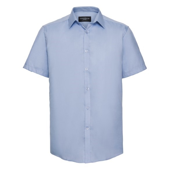 Short sleeve herringbone shirt