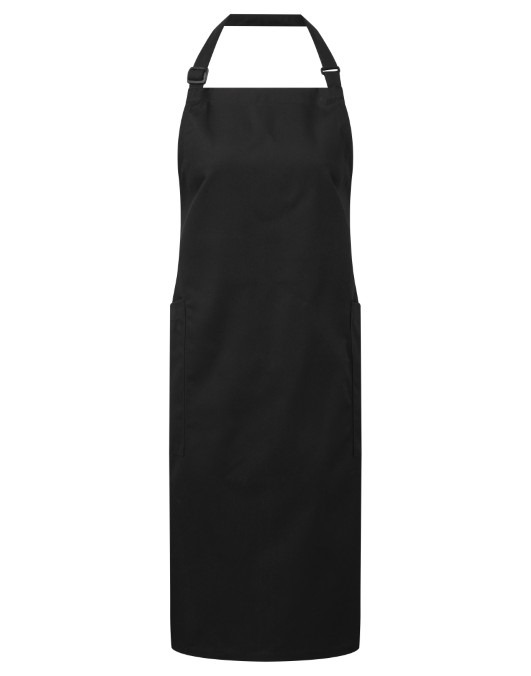 Recycled polyester and cotton bib apron, organic and Fairtrade certified