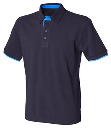 Contrast piqu? polo shirt