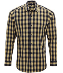 Mulligan check cotton long sleeve shirt