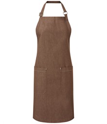 Cotton denim bib apron, organic and Fairtrade certified