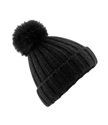 Verbier fur pop pom chunky beanie