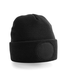 Circular patch beanie