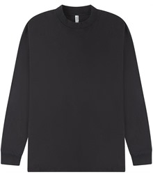 Casual Ringspun Combed 180 Acid Wash Oversize Extended Neck Long Sleeve T