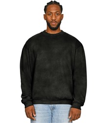 Casual Premium Combed 330 Acid Wash Oversized Extended Neck Sweatshirt