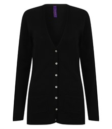 Henbury Ladies Cotton Acrylic V Neck Cardigan
