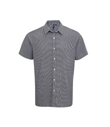 Microcheck (Gingham) short sleeve cotton shirt