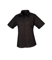 Women's short sleeve poplin blouse