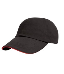 Junior low-profile heavy brushed cotton cap with sandwich peak