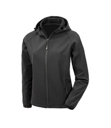 Women?s recycled 3-layer printable hooded softshell