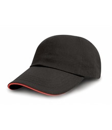 Brushed coton printers/embroiderers cap with sandwich peak
