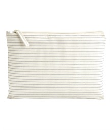 Striped organic accessory pouch