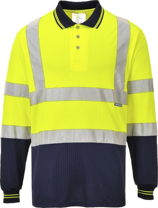 Two-tone long sleeve polo (S279)